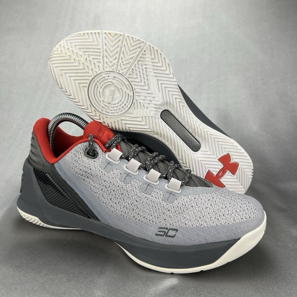 Under Armour Steph Curry Youth Size 6Y Grey/Orange Basketball Shoe 3Z6 Low Kids‎